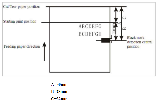 Black Mark Position Control Instruction of 76mm Thermal Printer