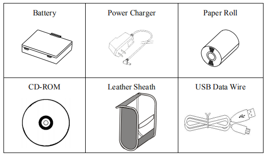 Accessories of RPP210 Mobile Receipt Printer