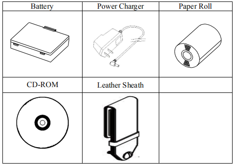 Accessories of RPP300 Mobile Receipt Printer