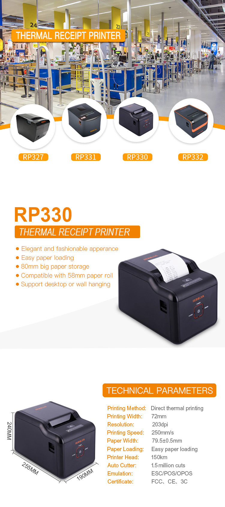 80mm Receipt Printer Thermal